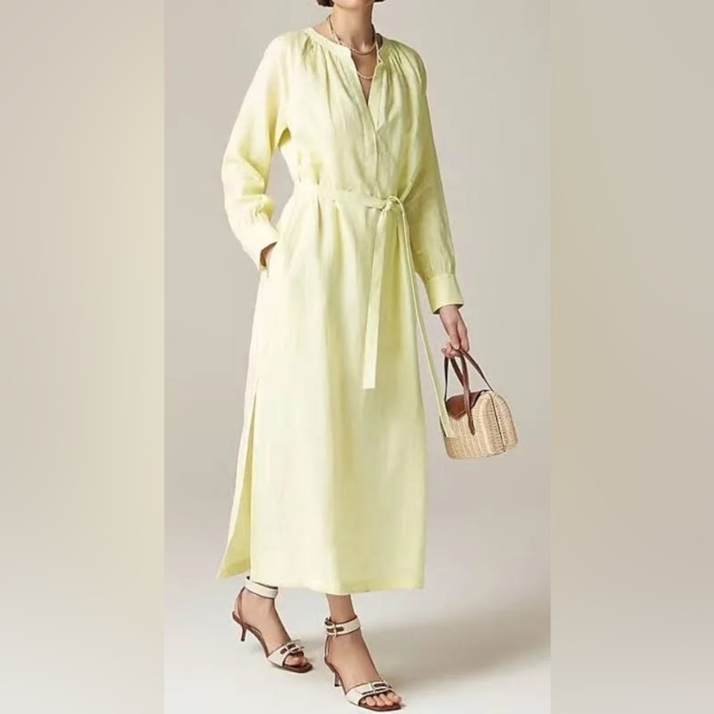 J. Crew Pale Lemon Maxi Dress